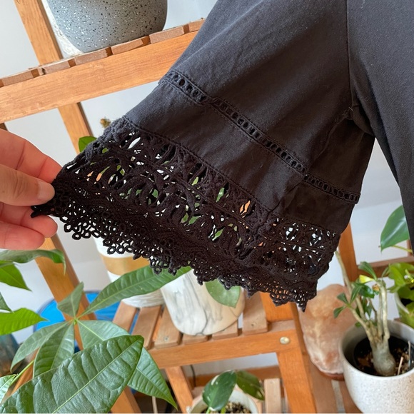 Lauren Ralph Lauren Lace-Trim Cotton Top - Picture 3 of 11